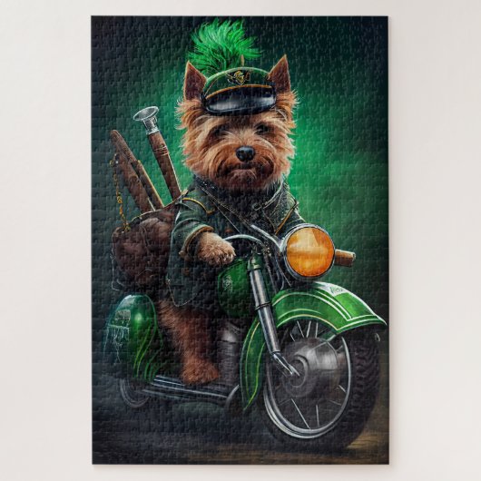 Australische Terrier motor St. Patrick's Day Legpuzzel (Verticaal)