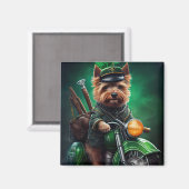 Australische Terrier motor St. Patrick's Day Magneet (Voorkant / Achterkant)