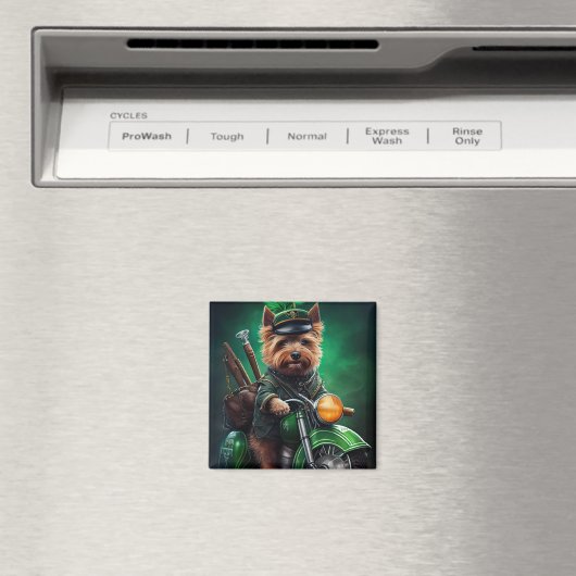 Australische Terrier motor St. Patrick's Day Magneet (Insitu (Vaatwasser))