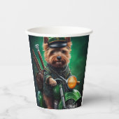 Australische Terrier motor St. Patrick's Day Papieren Bekers (Voorkant)