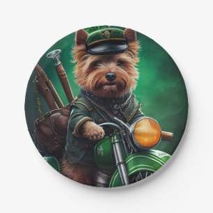 Australische Terrier motor St. Patrick's Day Papieren Bordje