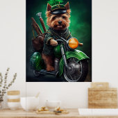 Australische Terrier motor St. Patrick's Day Poster (Keuken)