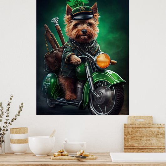 Australische Terrier motor St. Patrick's Day Poster (Keuken)