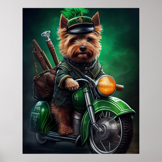 Australische Terrier motor St. Patrick's Day Poster (Voorkant)