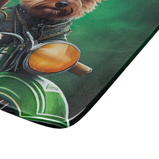 Australische Terrier motor St. Patrick's Day Snijplank (Hoek)