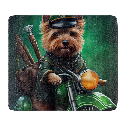 Australische Terrier motor St. Patrick's Day Snijplank (Voorkant)