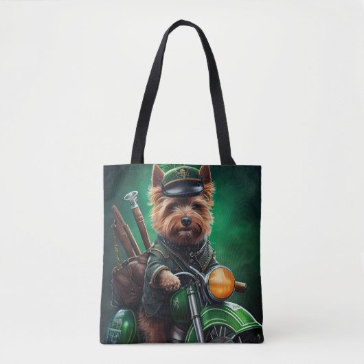 Australische Terrier motor St. Patrick's Day Tote Bag (Voorkant)