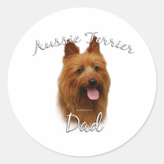 Australische Terriër Pa 2 Ronde Sticker (Voorkant)