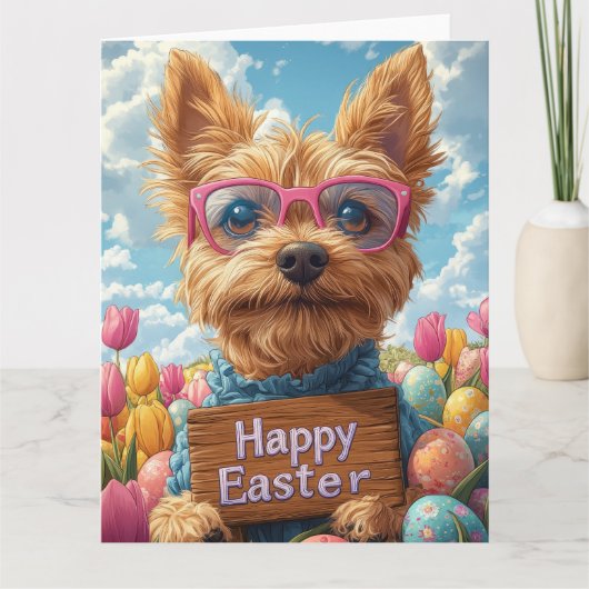 Australische terriër paaseieren kaart (Voorkant)