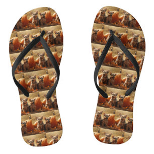 Australische Terrier Puppy Autumn Delight Pumpkin Teenslippers