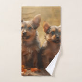 Australische Terrier Puppy Herfst Delight Pompoen Bad Handdoek (Handdoek)