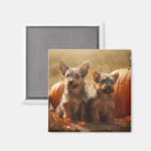Australische Terrier Puppy Herfst Delight Pompoen Magneet (Voorkant / Achterkant)