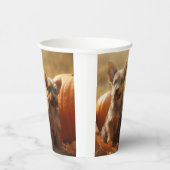 Australische Terrier Puppy Herfst Delight Pompoen Papieren Bekers (Rechts)