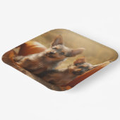 Australische Terrier Puppy Herfst Delight Pompoen Papieren Bordje (Gebogen)