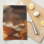 Australische Terrier Puppy Herfst Delight Pompoen Theedoek (Quarter Fold)