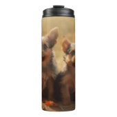 Australische Terrier Puppy Herfst Delight Pompoen Thermosbeker (Voorkant)