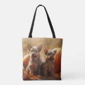 Australische Terrier Puppy Herfst Delight Pompoen Tote Bag (Achterkant)