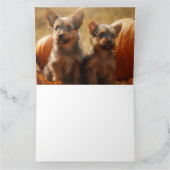 Australische Terrier Puppy Herfst Plezier Pompoen Kaart (Binnen)