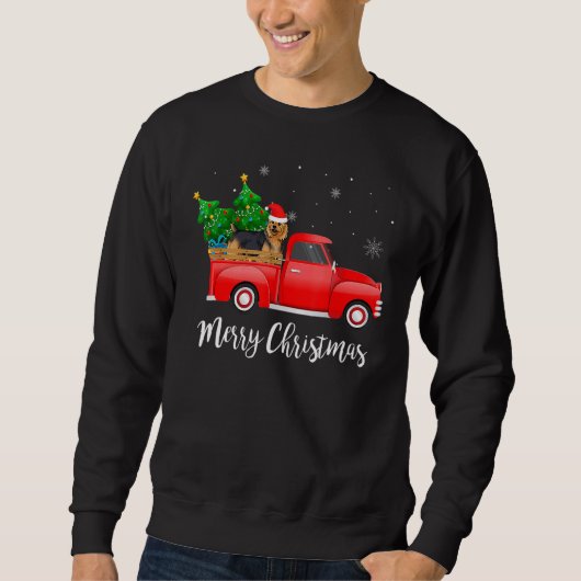 Australische terrier Red Truck Kerstmis D Trui (Voorkant)