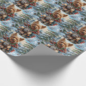 Australische Terrier Riding Motorfiets Kerstmis Cadeaupapier (Hoek)