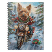 Australische Terrier Riding Motorfiets Kerstmis Notitieboek (Voorkant)