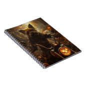 Australische Terrier Rijden Motorfiets Halloween Notitieboek (Rechterzijde)