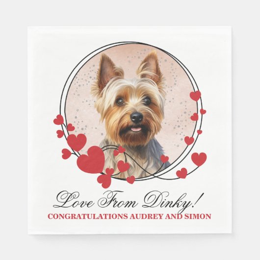 Australische Terrier Rode Hart Hond Foto Servet (Voorkant)