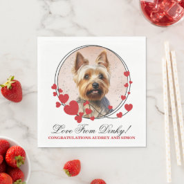 Australische Terrier Rode Hart Trouwfoto Hond Servet