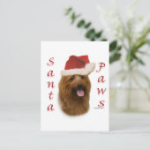 Australische Terrier Santa Paws Feestdagenkaart (Staand voorkant)