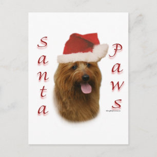 Australische Terrier Santa Paws Feestdagenkaart