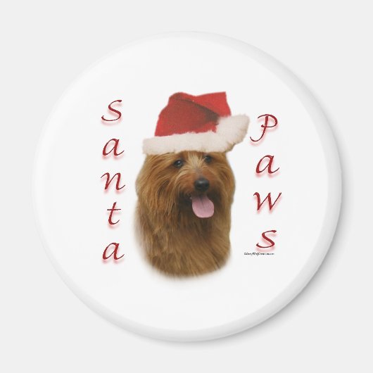 Australische Terrier Santa Paws Magneet (Voorkant)