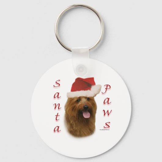 Australische Terrier Santa Paws Sleutelhanger (Voorkant)