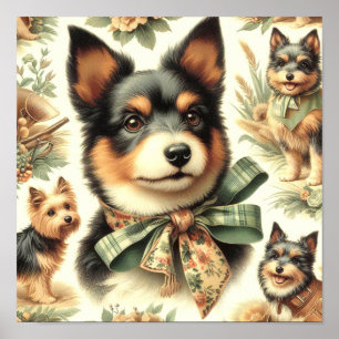 Australische Terrier schilderij illustratie Poster