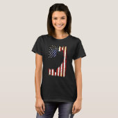 Australische Terrier Silhouette American vlag 4e v T-shirt (Voorkant volledig)