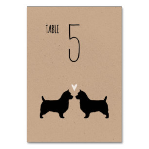 Australische Terrier Silhouetten bruiloft receptie Kaart