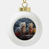 Australische Terrier Sneeuw Slede Kerst Decoratie  (Voorkant)