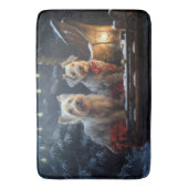 Australische Terriër Sneeuwslee Kerstdecoratie Badmat (Voorkant Verticaal)