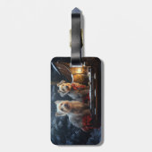 Australische Terriër Sneeuwslee Kerstdecoratie Bagagelabel (Achterkant verticaal)