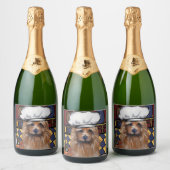 Australische Terrier Sparkling Wijnetiket (Flessen)