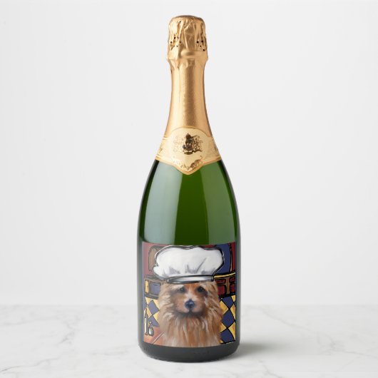 Australische Terrier Sparkling Wijnetiket (Voorkant)