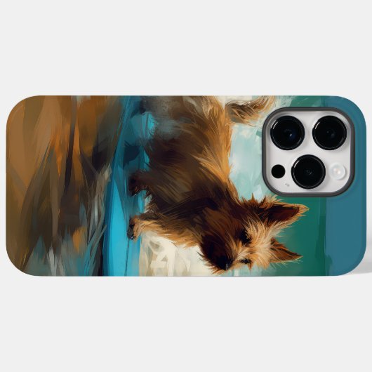Australische Terrier Strand Surfen Schilderij Case-Mate iPhone Case (Achterkant (horizontaal))