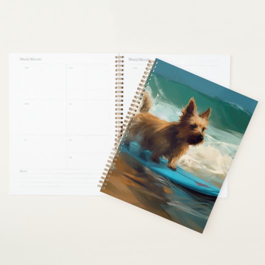 Australische Terriër Strand Surfen Schilderij Planner (Display)