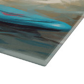 Australische Terrier Strand Surfen Schilderij Snijplank (Hoek)