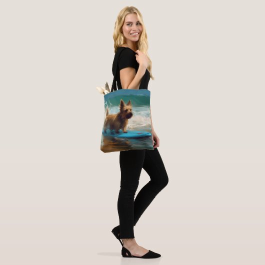 Australische Terrier Strand Surfen Schilderij Tote Bag (Op model)