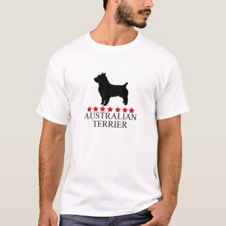 Australische terrier T-shirt met rode sterren