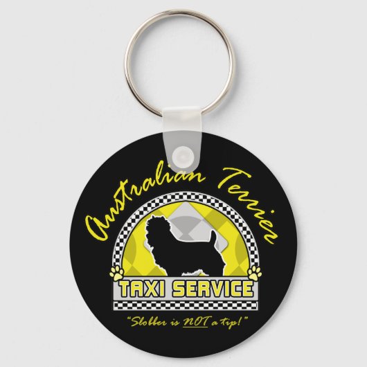 Australische Terrier Taxi Service Sleutelhanger (Voorkant)