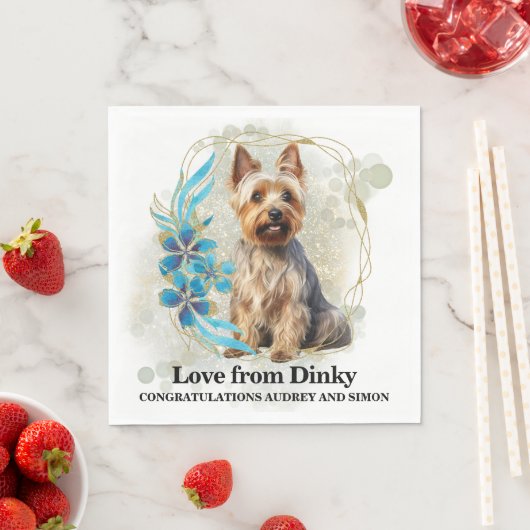 Australische Terrier Trouwservetten Met Honden Fot Servet (Insitu)