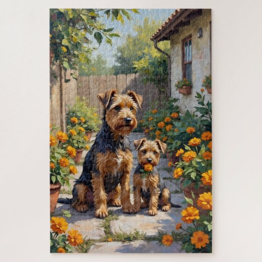 Australische Terrier Tuin Bloei Kunst Legpuzzel (Verticaal)