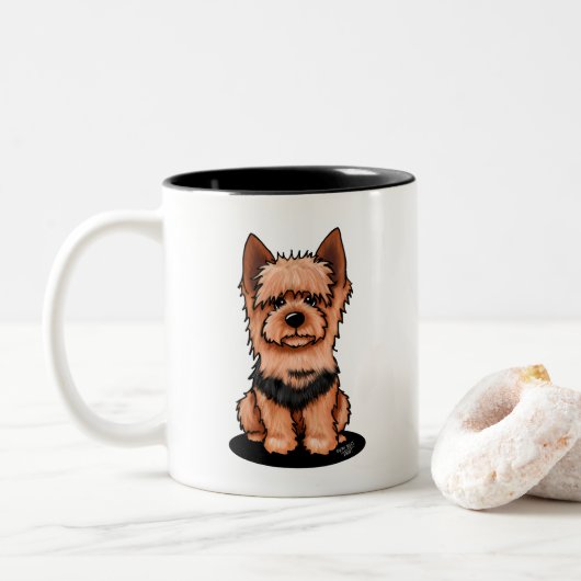 Australische Terrier Tweekleurige Koffiemok (Met donut)