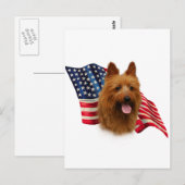 Australische Terrier Vlag Briefkaart (Voorkant / Achterkant)